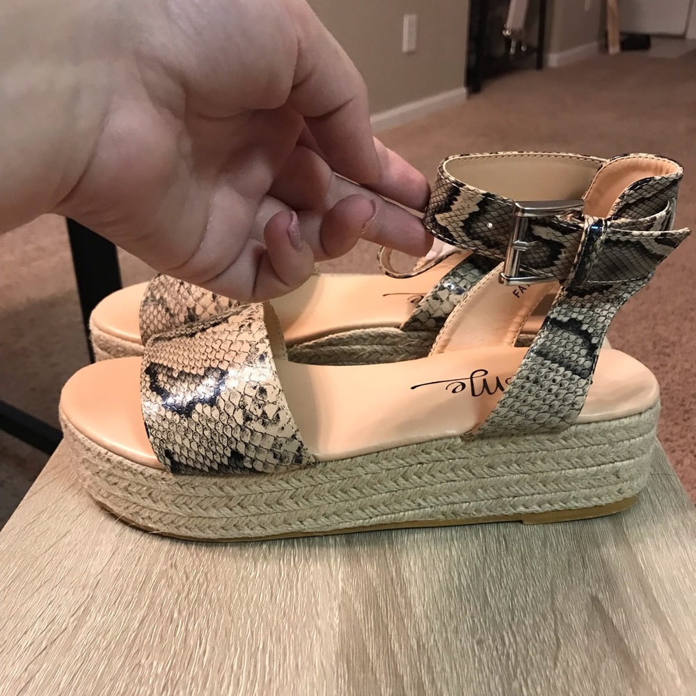 Fashion Nova Snake Skin Espadrilles